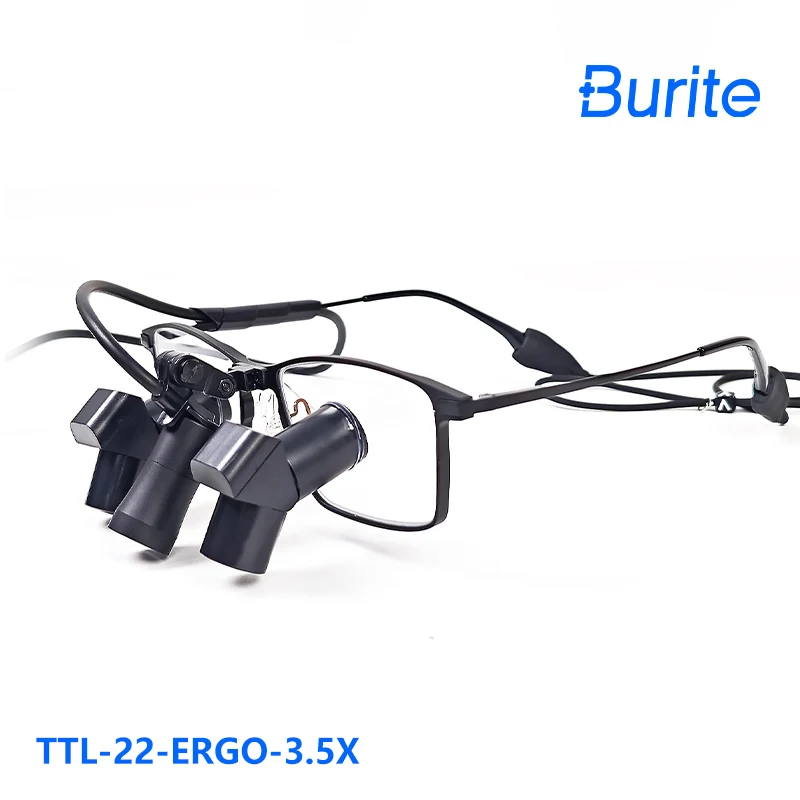 Burite New TTL3.5X Ergonomic Design 3.5X Ergo Prism Loupes Dental ENT Surgical IPD Customized binocular loupes（ERGO-TTL-3.5X)