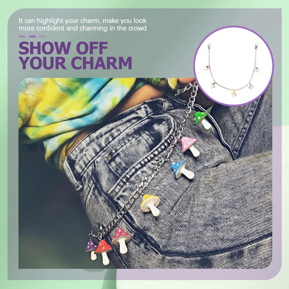 أزياء السراويل سلسلة الفطر قلادة طويلة شيك نمط الجينز السراويل سلاسل حزب بار نادي المحفظة حزام جيب سلسلة