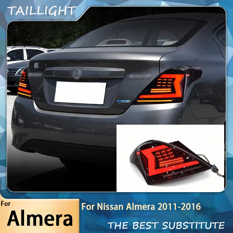Car Lights For Nissan Almera Taillight 2011-2016 Upgrade Modified To New DRL Dynamic Turn Signal LED Taillight Auto Accessories