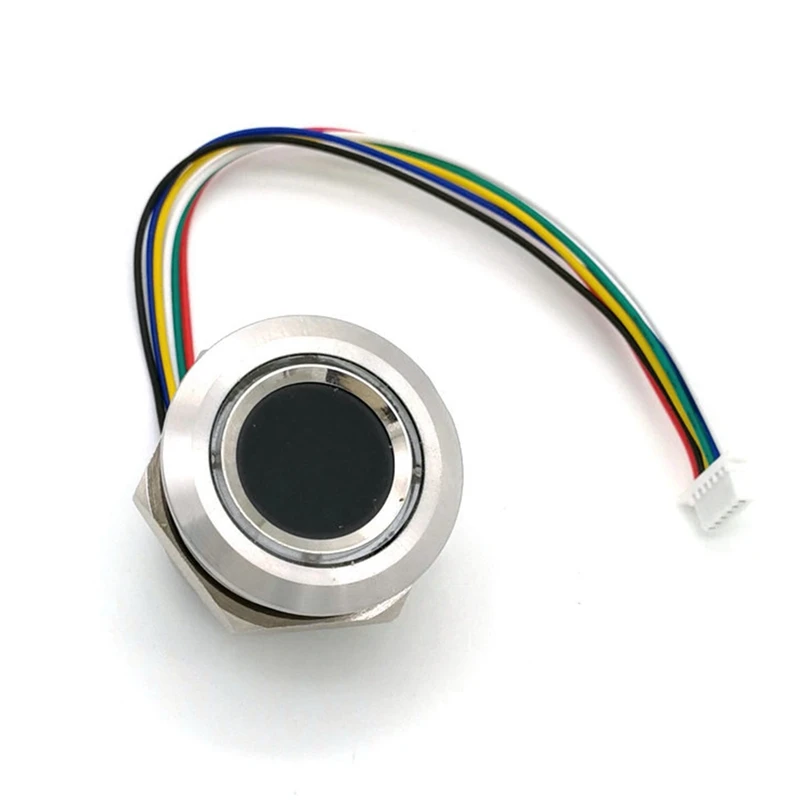 

R503 Circular Round RGB Ring Indicator LED Control DC3.3V MX1.0-6Pin Capacitive Fingerprint Module Sensor Scanner, 15Mm