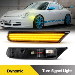 For Porsche 911 996 Boxster 986 GT3 GT2 Carrera 2Pcs Dynamic LED Side Marker Lights Turn Signal Blinker Indicator Lamps Canbus