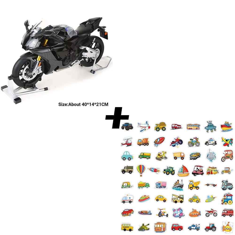 1:6 Scale R1M Spray Model Motorbike Toys Alloy Diecast Sound Light Shock Absorption Front Wheel Steering for Kids Festival Gifts image 3