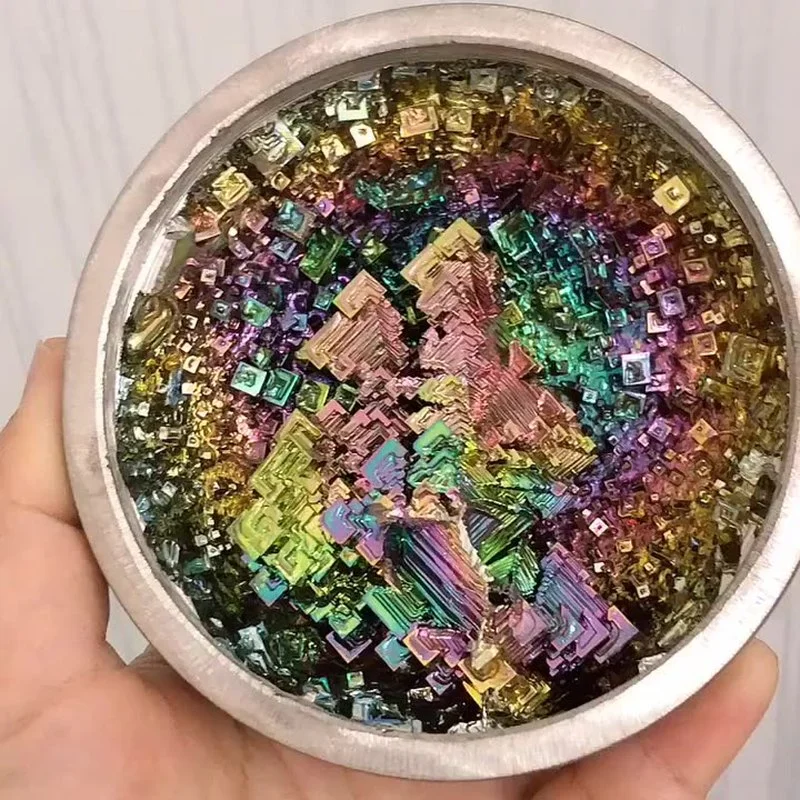 10cm Rare Colorful Bismuth Ore Pyramid Collect Energy Reiki Healing Bismuth Crystals making Bismuth Metal crystal