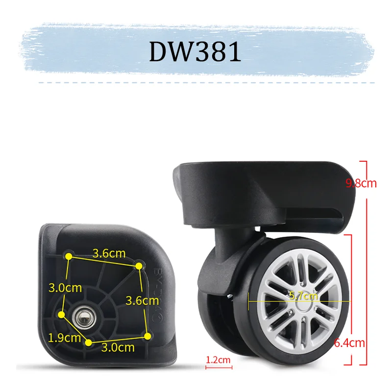 ل Samsonite DW381 العالمي عجلة استبدال حقيبة الدورية السلس الصامت امتصاص الصدمات عجلة الملحقات عجلات عجلات