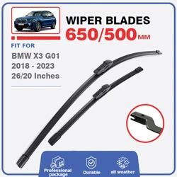 Wiper Blades set For BMW X3 X3M G01 2018 - 2023 Car Front Windshield Windscreen Window Brushes 2019 2020 2021 2022 Essuie Glace