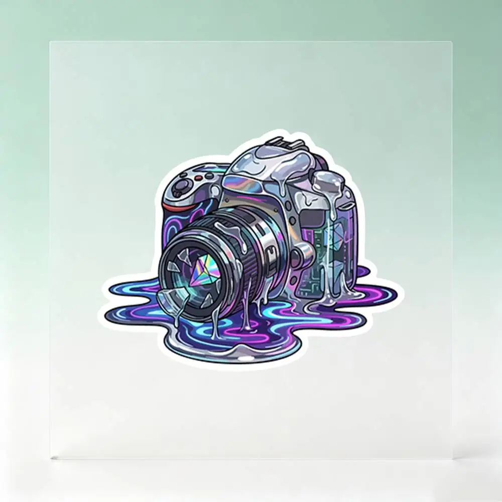 Melting Tech Camera Casual Waterproof Stickers For Decorating Car Windows Motorcycles And Computers.