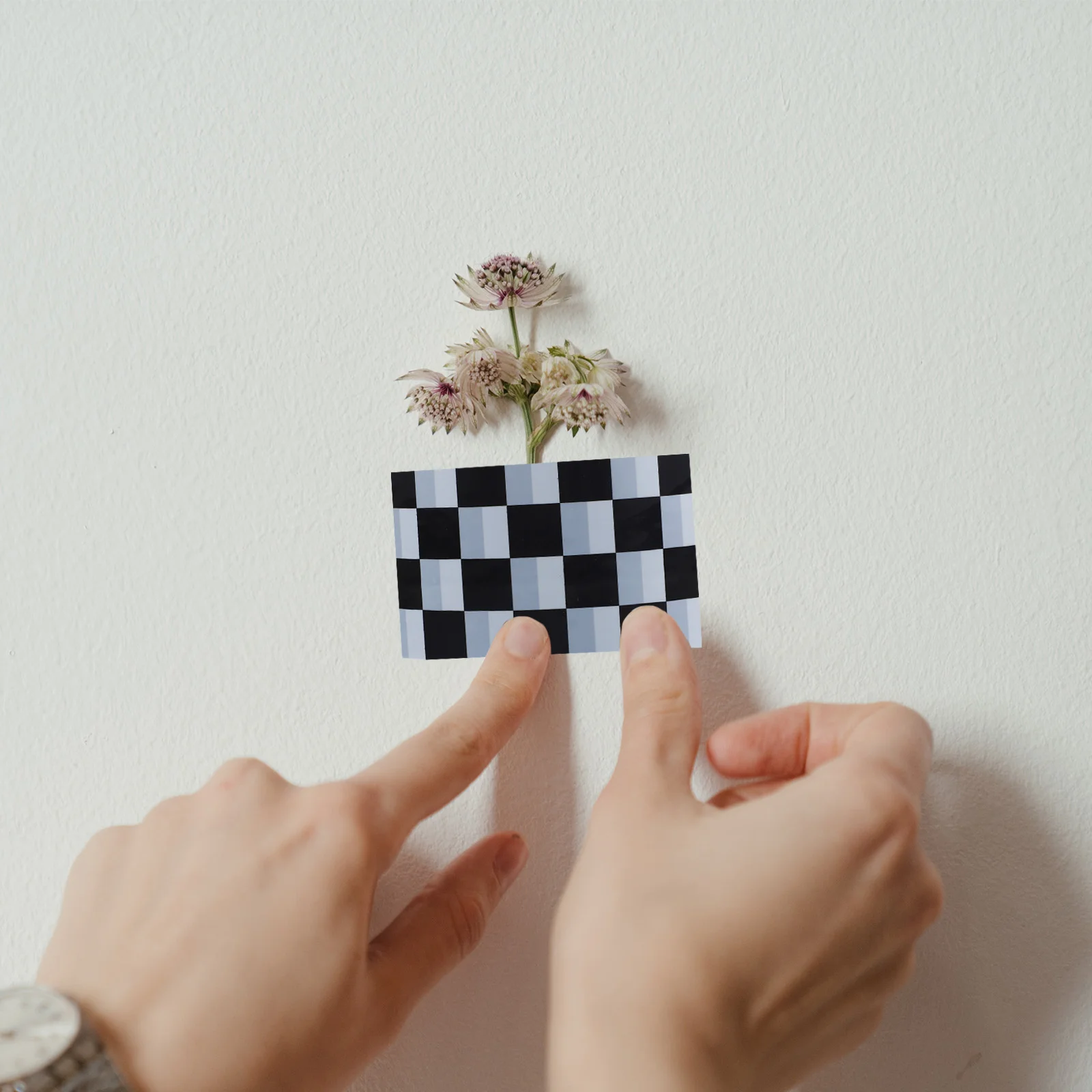 2 Rolls Double Sided Tape Heavy Duty Adhesive Photo Checkered Pattern Packing Tapes Gift Poster Manual