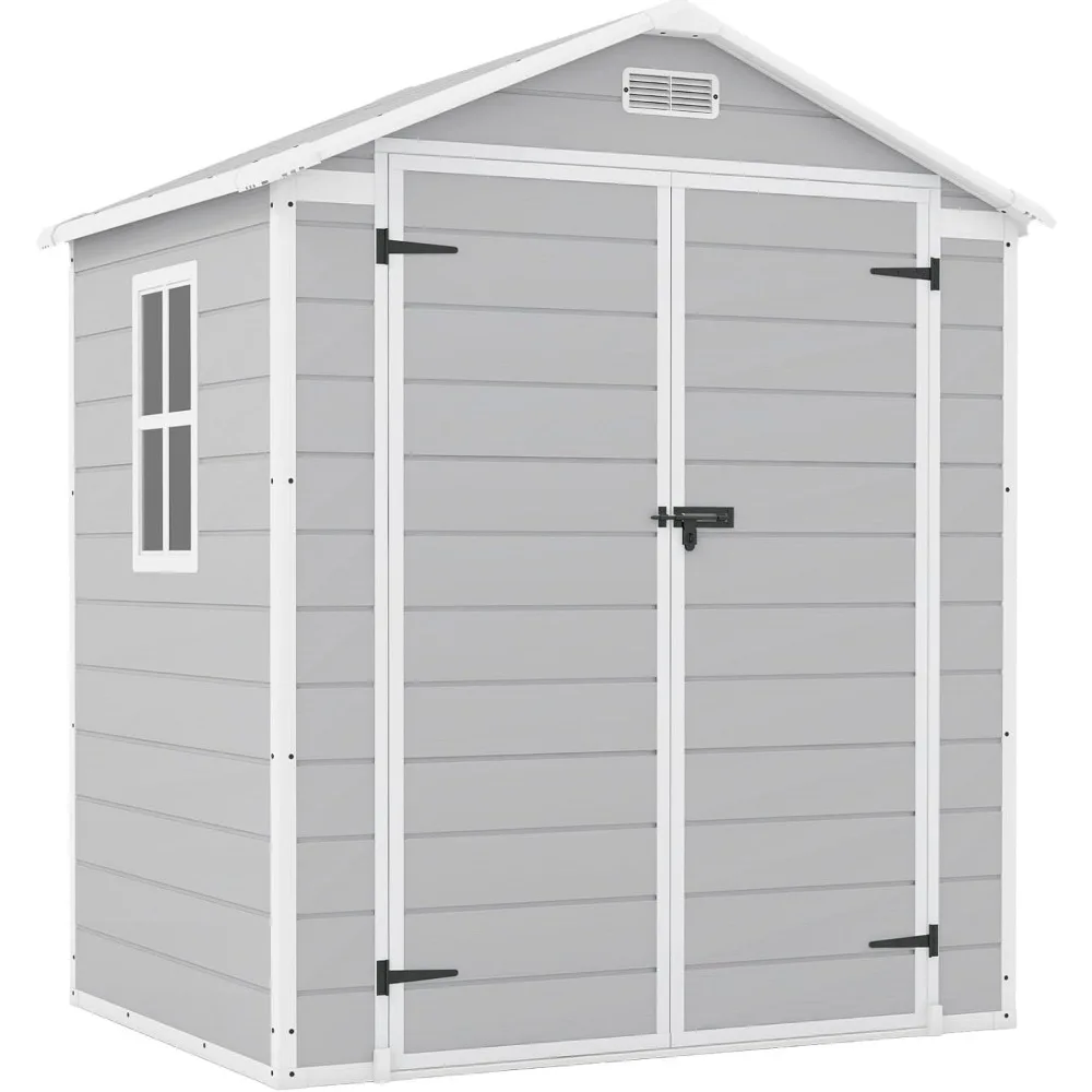 

6x4 FT Plastic Outdoor Storage Shed-Perfect To Store Patio Furniture, GardenTools Bike Accessories,Sheds