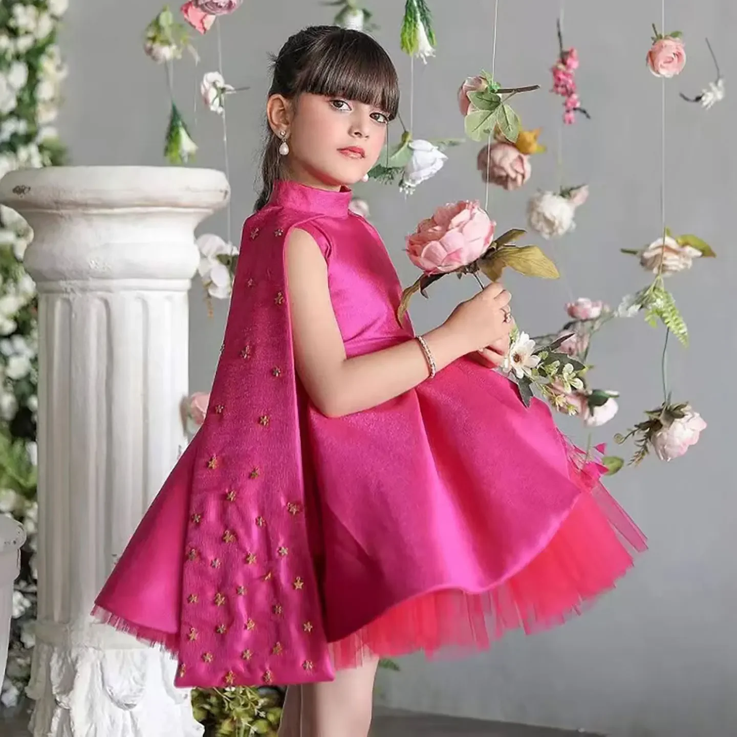 custom-charming-high-neck-cap-sleeve-star-metal-decoration-flower-girl-dress-wedding-birthday-holiday-party-prom