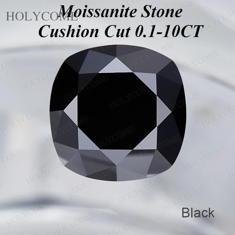 

0.1-10CT Top Quality Moissanite Cushion Cut Black With GRA VVS1 Loose Stone Beads Full Size Factory Price For Women Jewelry DIY