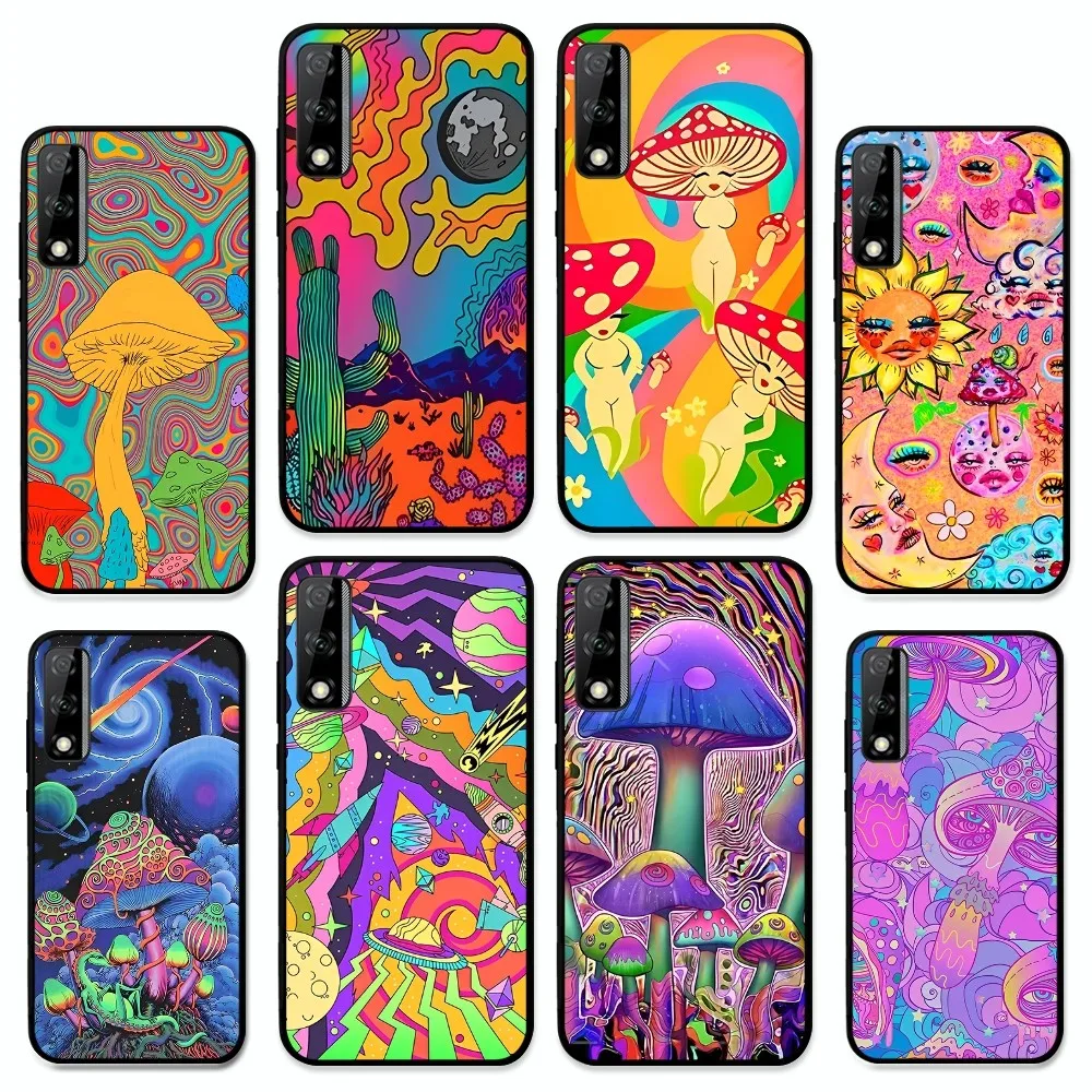 Weird Trippy Mushroom Psychedelic Art Phone Case For Huawei Y9 6 7 5 Prime Enjoy 7s 7 8 Plus 7a 9e 9plus 8E Lite Psmart Shell