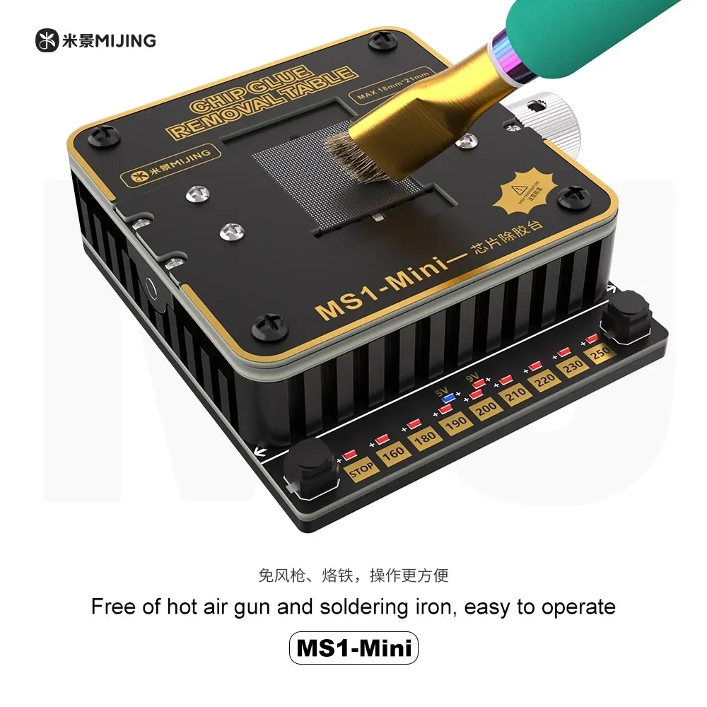 Mijing MS1-Mini plataforma de remoção de cola de chip para placa-mãe de celular chip ic plataforma de retrabalho de aquecimento estação de dessoldagem ic
