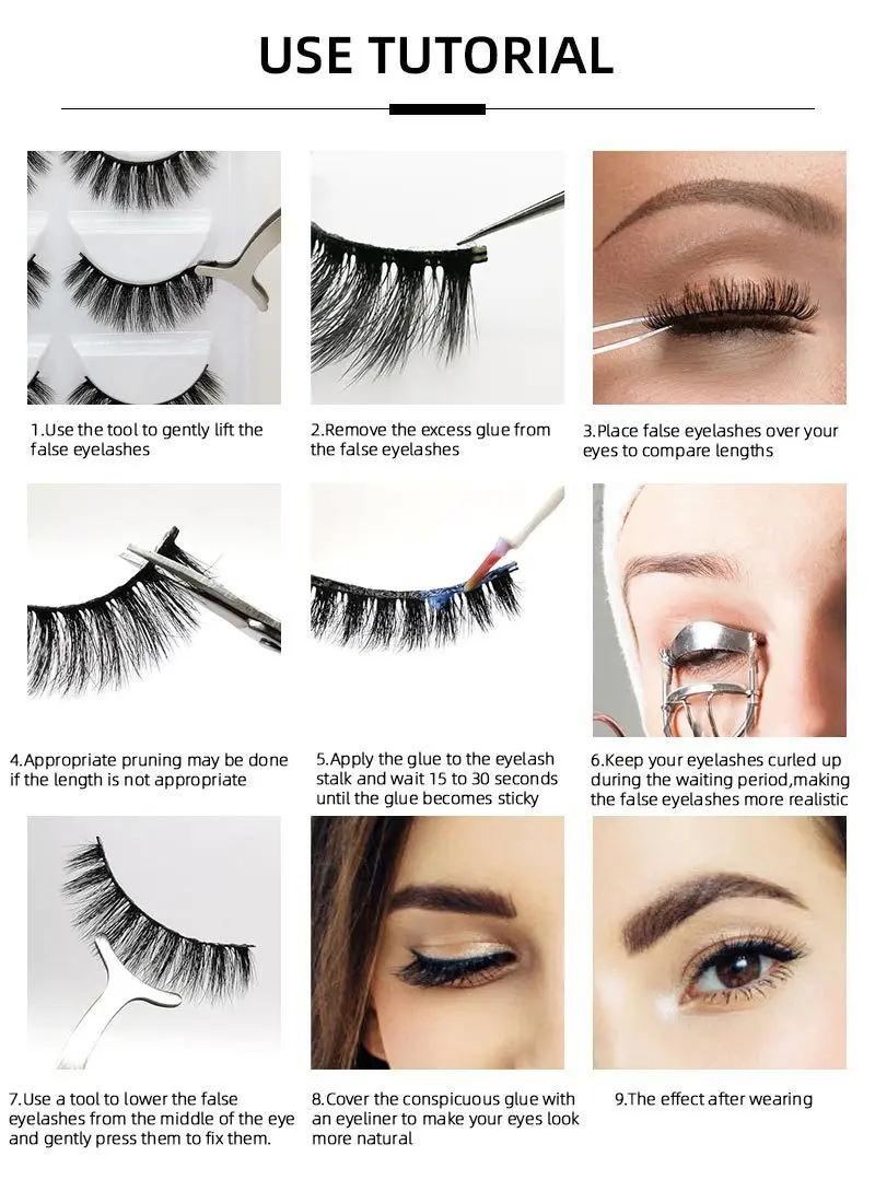 5 Pairs 3D Mink False Eyelashes H13, Soft Eyelash Extension Natural Eyelashes Makeup Lashes Wholesale G800, G806