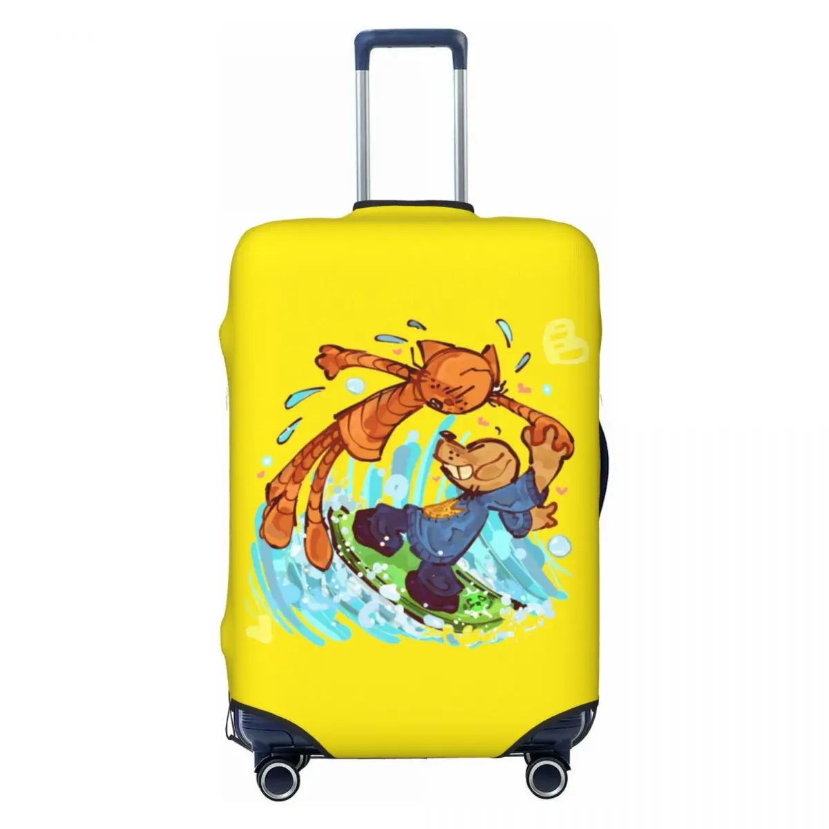 

Custom Dog&Man Cartoon Luggage Cover Protector Cute Travel Suitcase Covers for 18-32 Inch