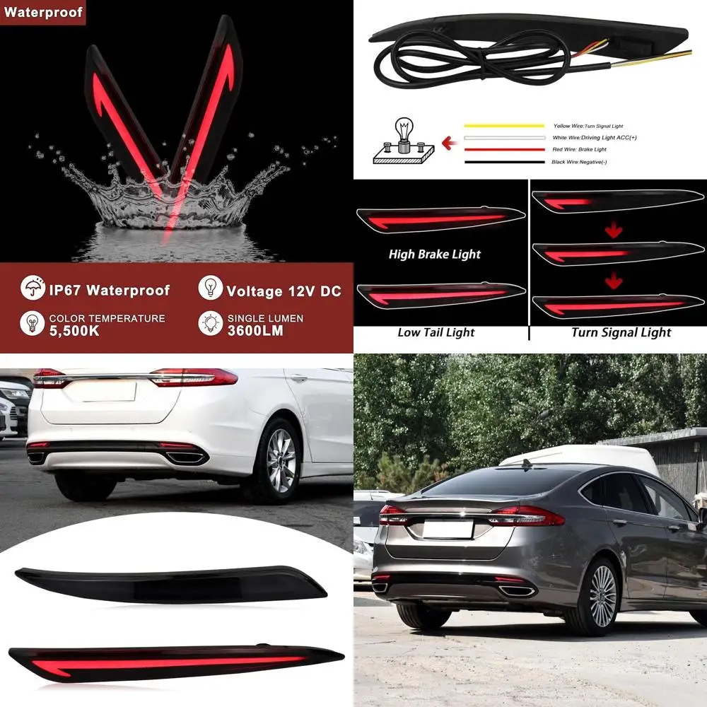 

2013-2020 Ford Fusion/Mondeo LED Rear Bumper Reflector with Smoke Lens for Tail, Brake, Fog & DRL Signals