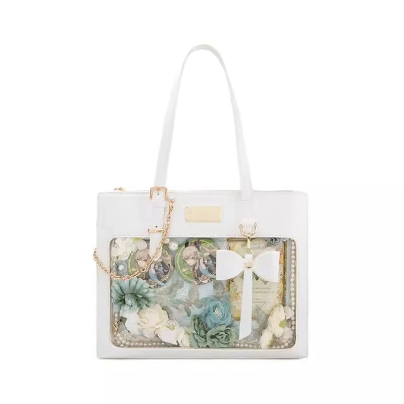 Modern Neutral Sle Large Capaci Transparent Knot Oulder Handbag Women's Faionable Tot Bag Casual Handbag
