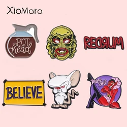 Horror Thriller Movies Enamel Pins Custom Monster Classic Film TV Gothic Brooches Lapel Badges Punk Jewelry Gift for Fans Friend