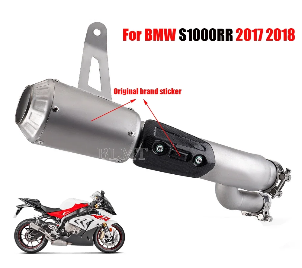 Slip on For BMW S1000RR S1000 RR 2017 2018 Motorcycle Exhaust ak Muffler Escape middle Link Pipe System carbon fiber cover