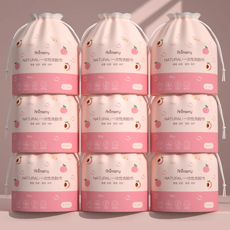 Disposable Face Towels Cotton Soft Paper Towel Face Cleaning Roll Beauty Makeup Remover Dry Wet Two-In-One Face Washing Towels