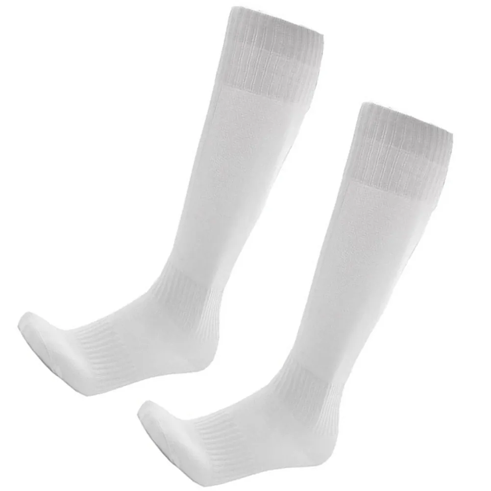 

Unisex Sports Adult Casual Football Socks Mens Boys Soccer Plain Long Over Knee High Sock White Breathable Comfortable Sports