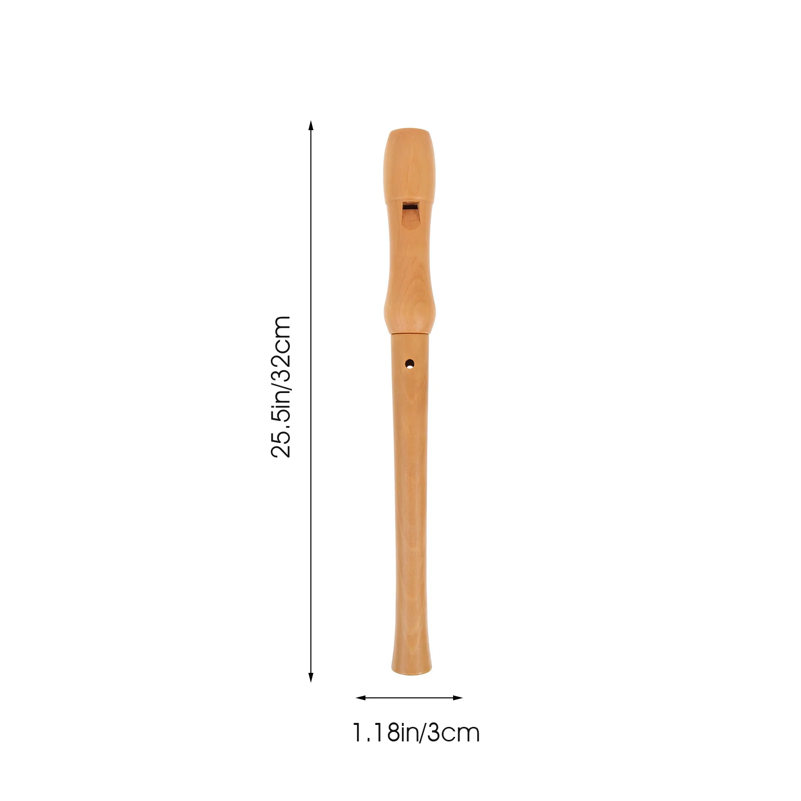 1 Juego de flauta Soprano de estilo alemán para principiantes, grabadora de madera de tono alto de 8 agujeros, Color madera Natural, suave y fácil