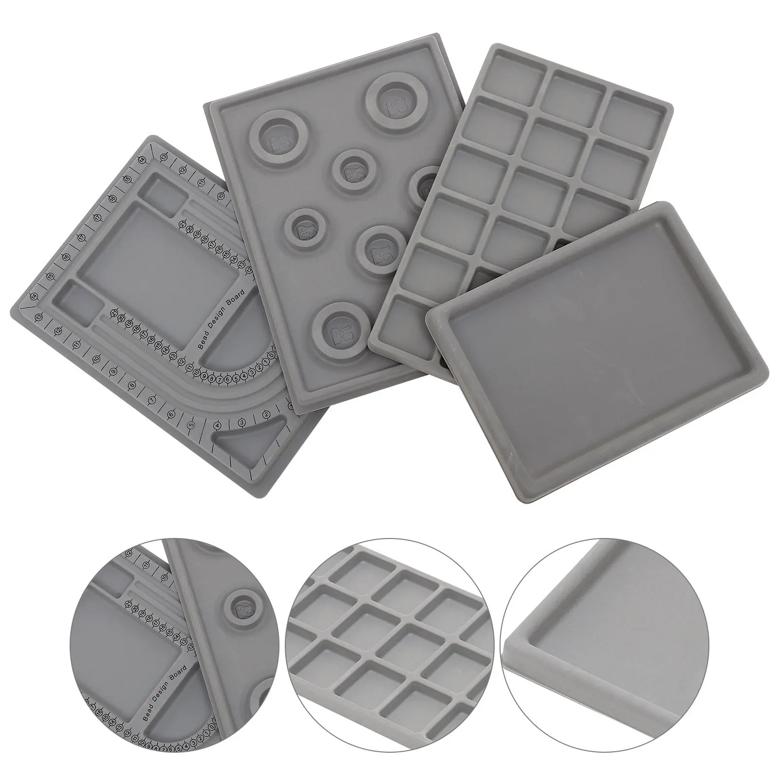 

4pcs Jewelry Design Board Bracelet Necklace Bead Tray Sizer Measurement Tool Beading Mat For Beads Stringing Making Crafts