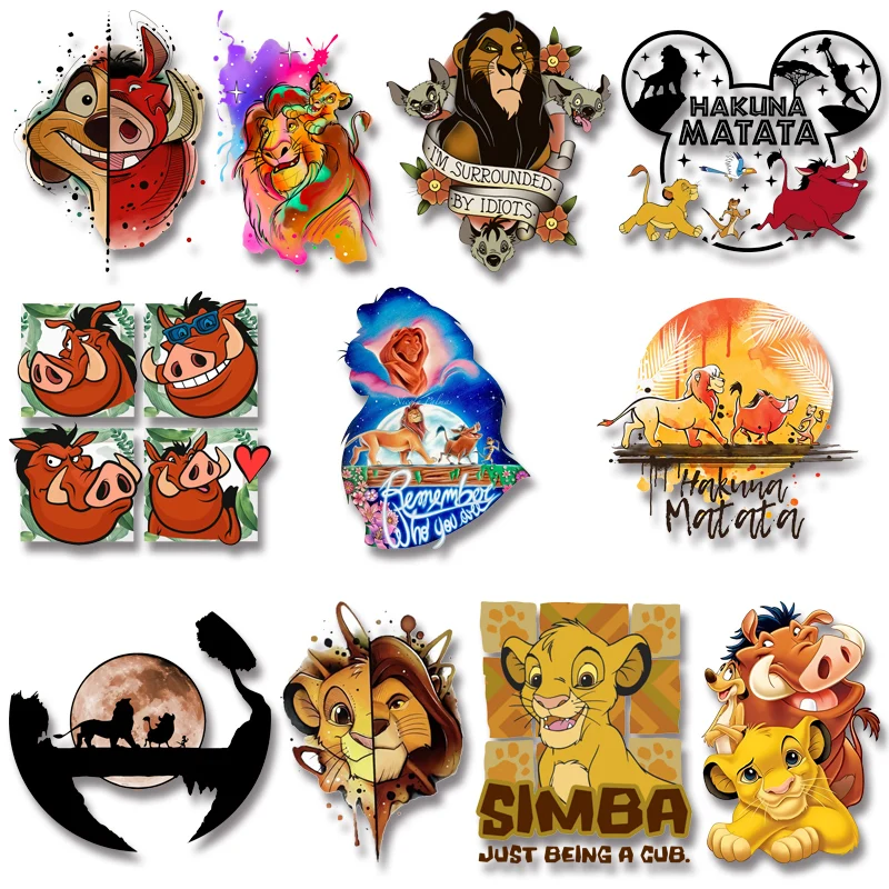 Lion King Movie Simba Iron-on Transfers Heat transfer stickers for t shirt Patches for clothing Thermal transfer printing