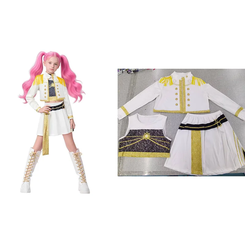 Disfraz de Kpop Demon Hunter para niños y niñas, conjunto de disfraz de Rumi Zoey Mira, ropa para el escenario, regalo de fiesta de Halloween