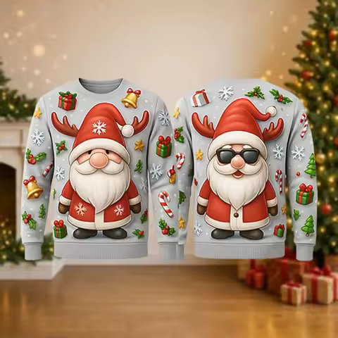 Funny Ai Ugly Christmas Sweater Funny Dab Santa Elf Reindeer Xmas Sweatshirt, Holiday Party Outfit, Novelty Winter Gift Pullover