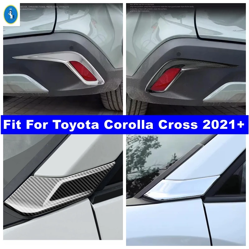 

ABS Auto Window A Pillar Triangle / Rear Bumper Fog Decor Frame Accessories Cover Trim For Toyota Corolla Cross 2021 - 2024