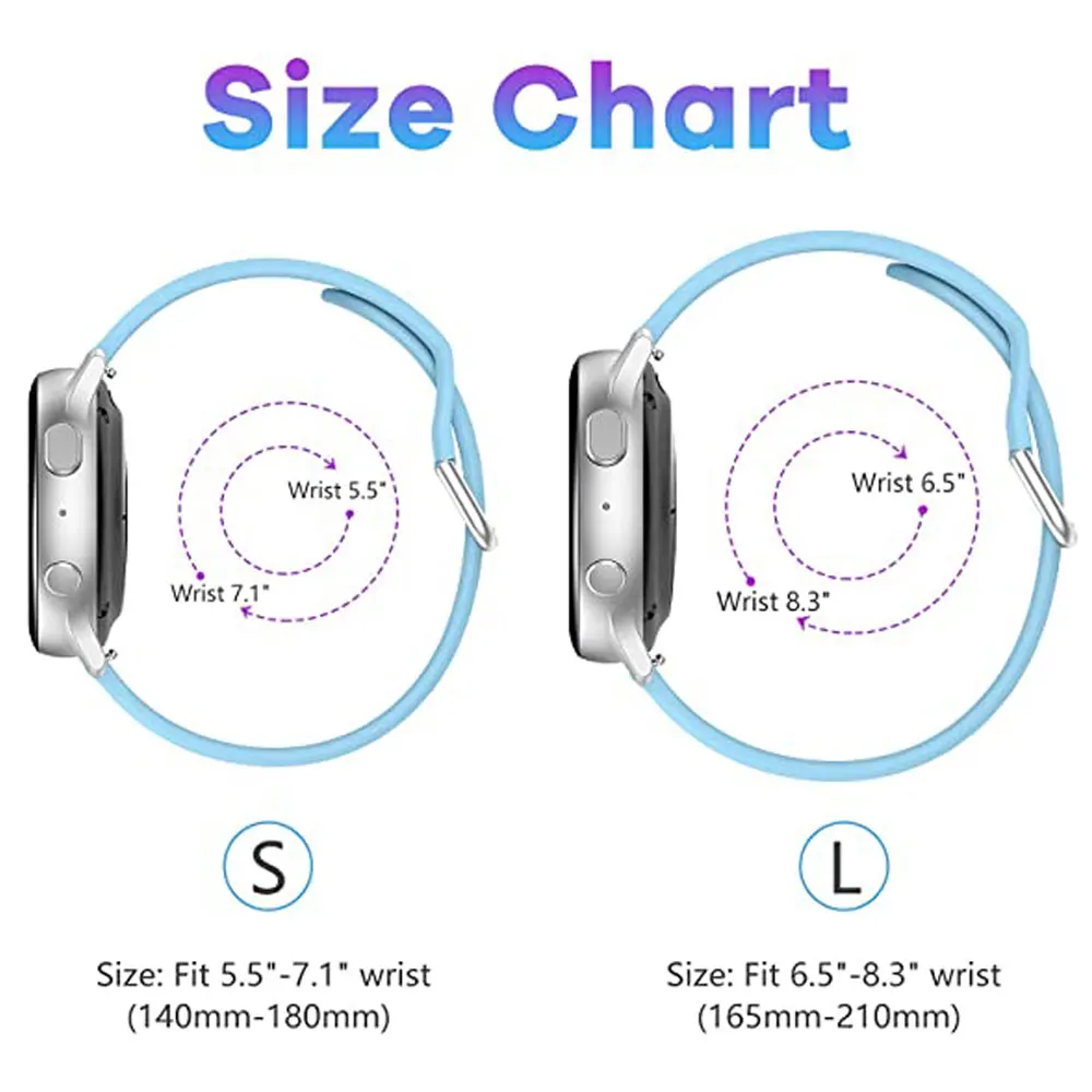 20Mm Dây Đồng Hồ Dành Cho Samsung Galaxy Samsung Galaxy Đồng Hồ Hoạt Động 2 44Mm 40Mm Dây Đeo Silicone Cho Đồng Hồ Huawei Watch GT 2 42Mm/Garmin Venu SQ