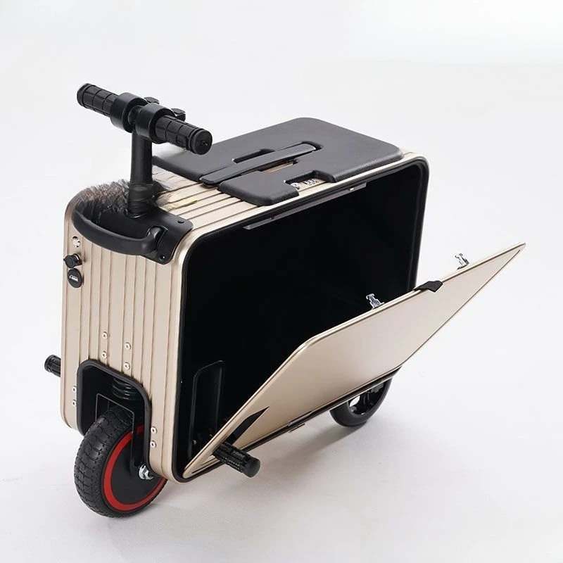 

High-end electric suitcase can be seated for cycling, adults can board the plane, and the tie rod can be charged when going out.