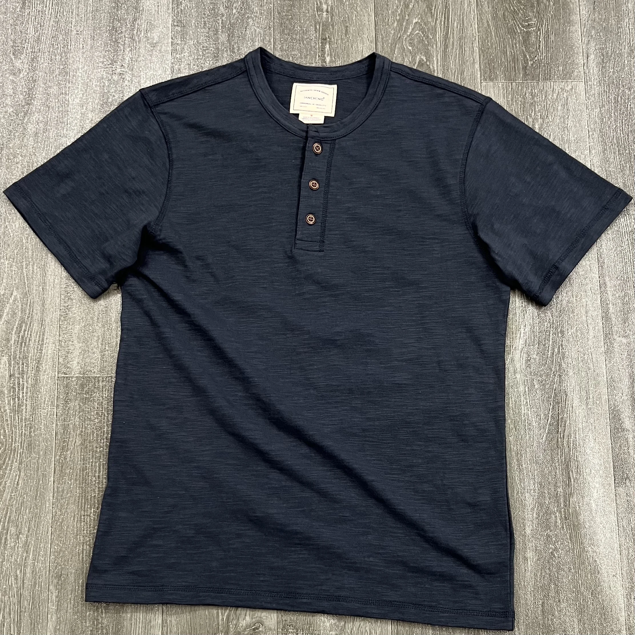 Men's Summer Short Sleeve T-Shirt Henry Collar Loose Breathable Cotton Linen Blend Button Shirt Multi-Color Trendy Retro Style