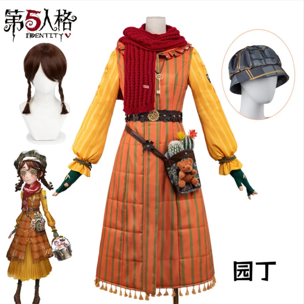 

Identity V Gardener Emma Woods Warm Winter Memory Orange Dress Cosplay Costume Women Game Outfit Comic Con Halloween Outfit
