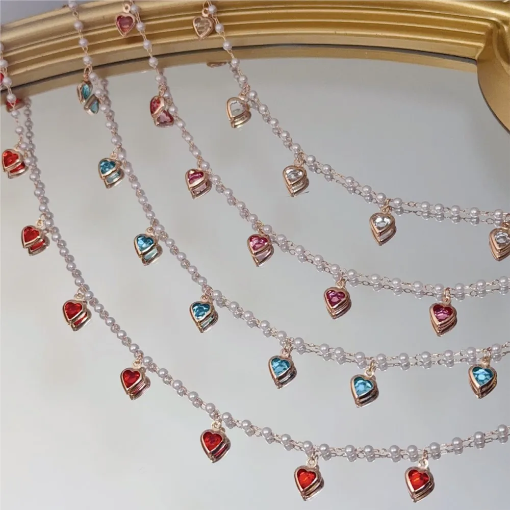 0.5Meter/1Meter Pink Crystal Heart Brass Chain for Jewelry Making 6mm Love Dangle Charms Chains Choker Necklace Chain Findings - view 4