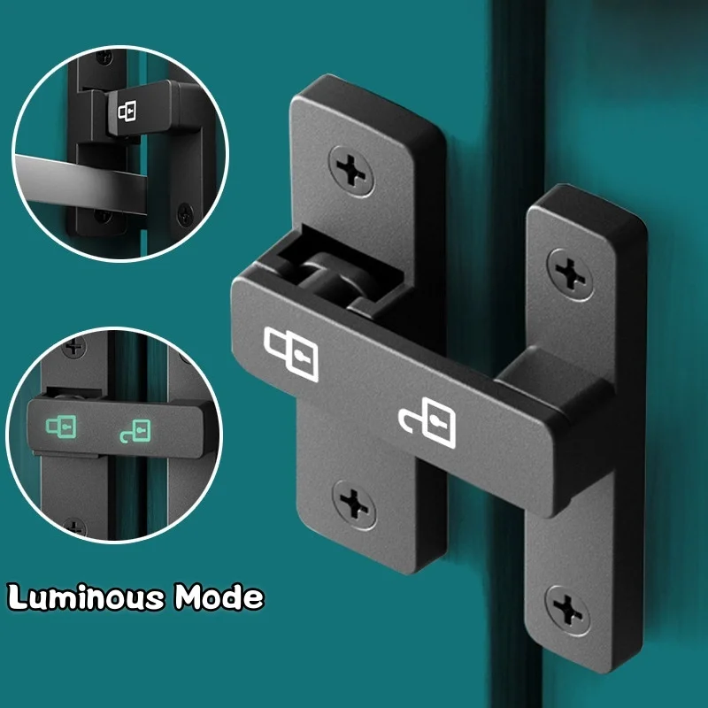 Cierres Luminiscentes para Puertas, Cerradura de Puerta Corredera de Aleación de Zinc, Cerrojo Giratorio 90 ° /180 °   Pernos Metálicos para Puertas con Tornillos y Cierres para Portones