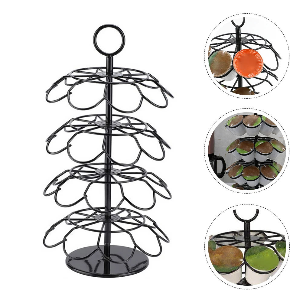 

Rotating Coffee Capsule Storage Rack 4 Layers Metal Hold 36 Smooth 360 Degree Rotation Dispense Bottom Stylish Gift Coffee