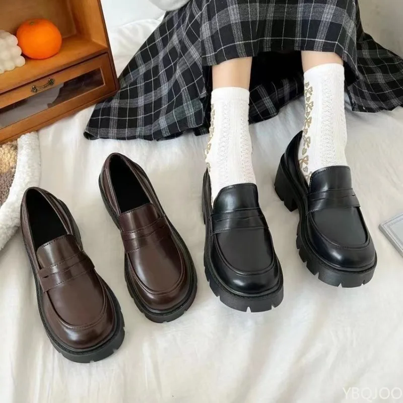 New plus size Womens Shoes Fashion thick soled loafers Height increasing slimming versatile shoes comfort vulcanized shoes