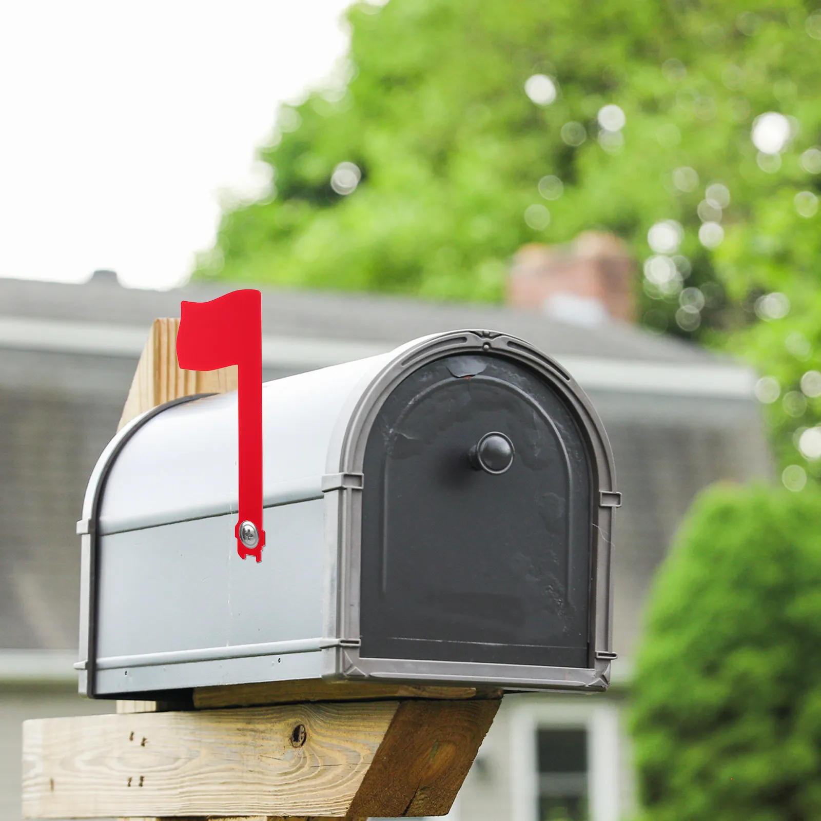 Acrylic Mailbox Rotatable Red Flag Box Mini Patriotic Design Modern Minimalist Style Mailbox Flag Replacement Notification