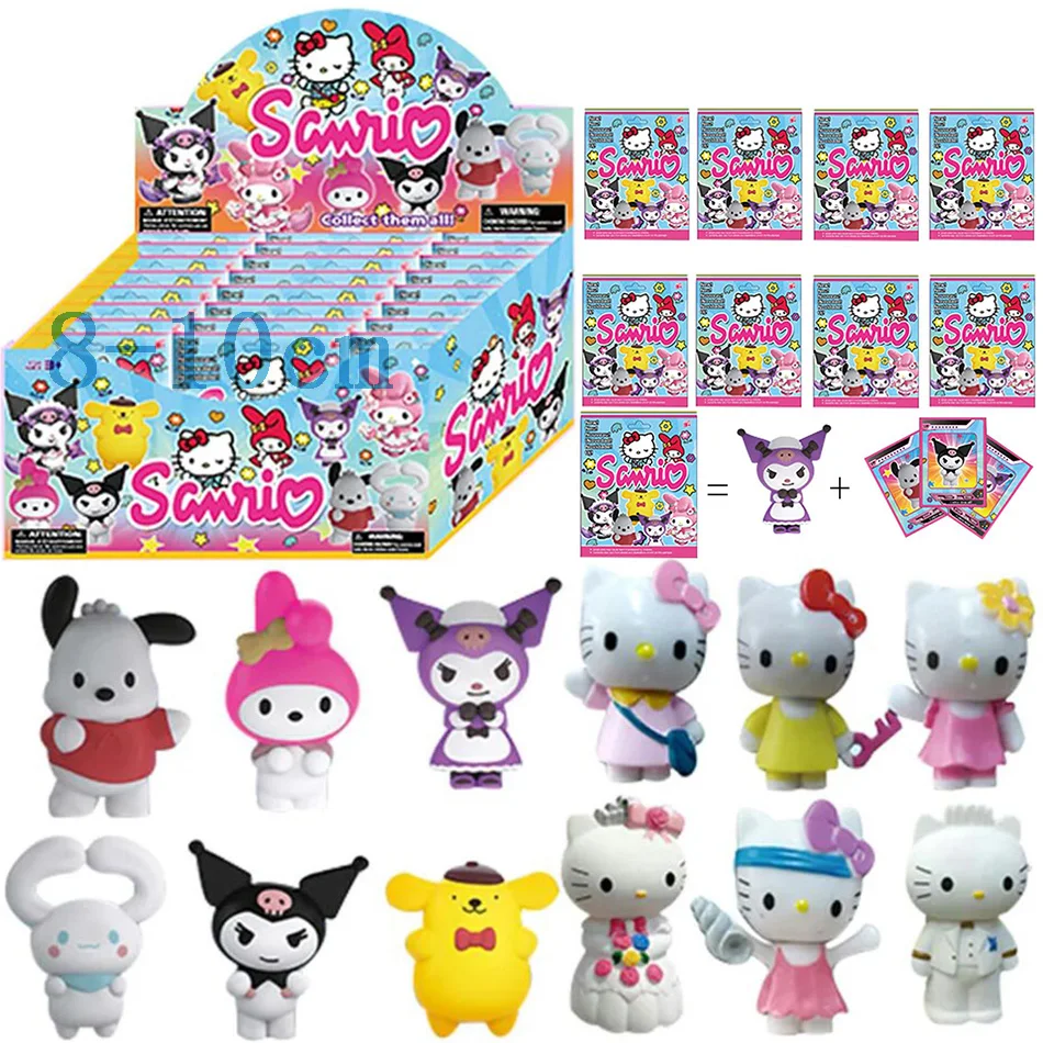 24pcs Anime sanrio Blind Box figures Mystery Box game Doll Figure PVC model Toys desktop Decorative Kids birthday Christmas Gift