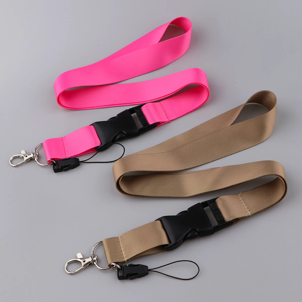 Grey Neck Strap Pure Color Lanyards for Key ID Card Gym Cell Phone Strap USB Badge Holder Mobile Phone Accessories