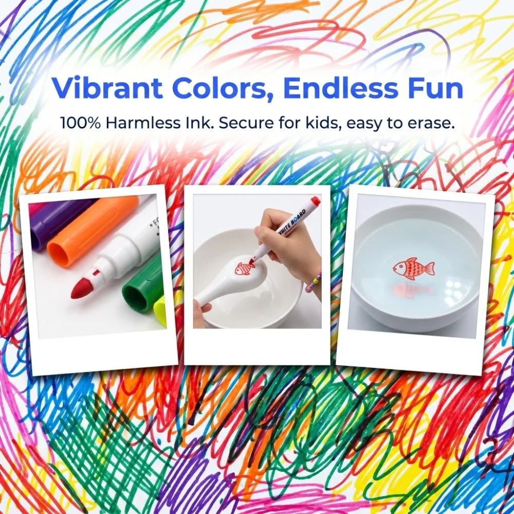 12PCS Water Floating Water Floating Markers Dry Erase Bulk Packed Dry Erase Whiteboard Pens Water-based Ink