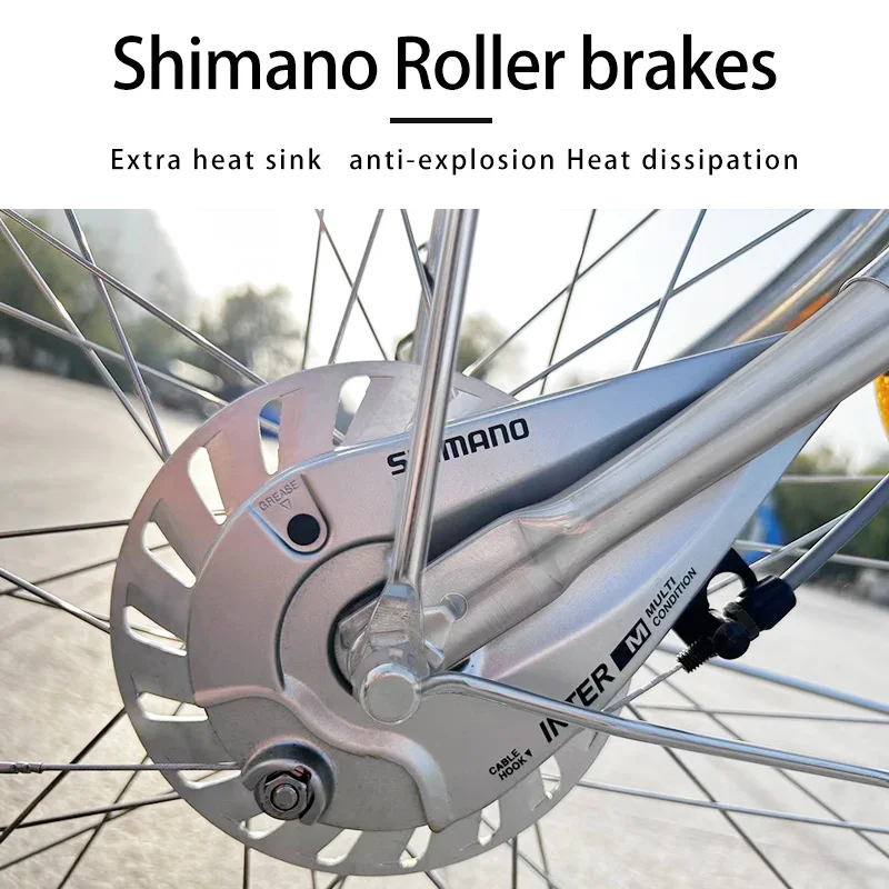 Stainless steel Belt transfer bicycle chainless Inside three speed for Wholesale customized good quality city bike Roller brake