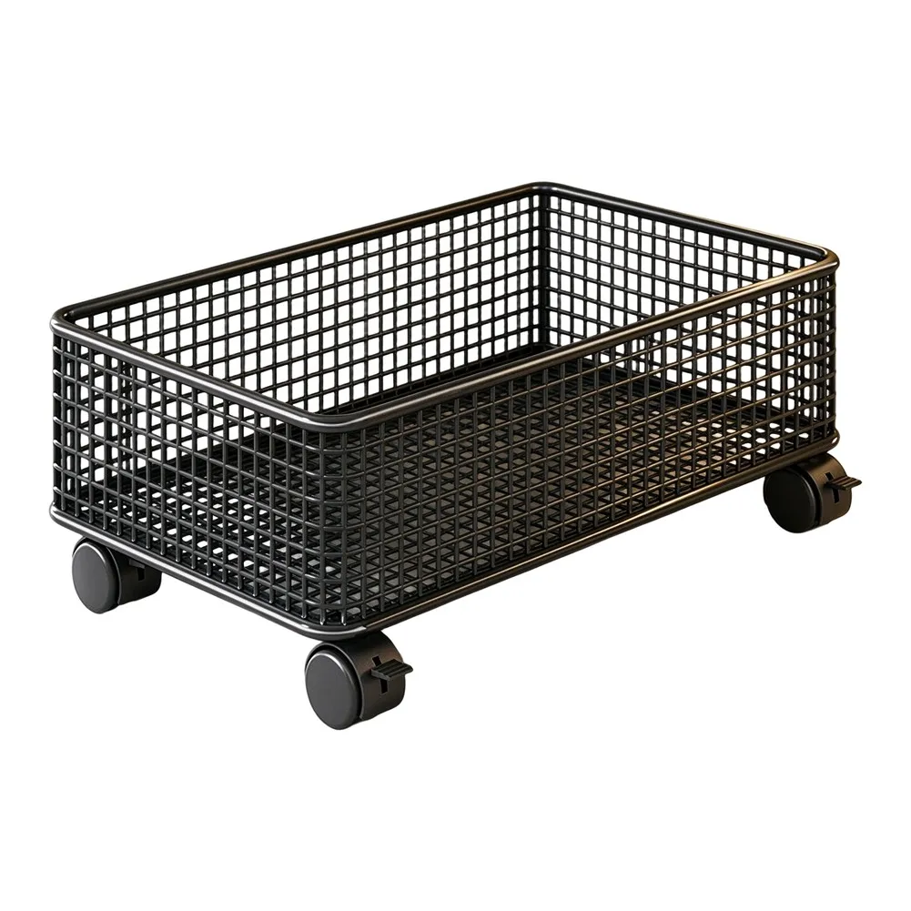 Practical Iron Detergent Rack with Casters for Easy Repositioning 40x24x13cm For Bathroom Space Saving Organizer