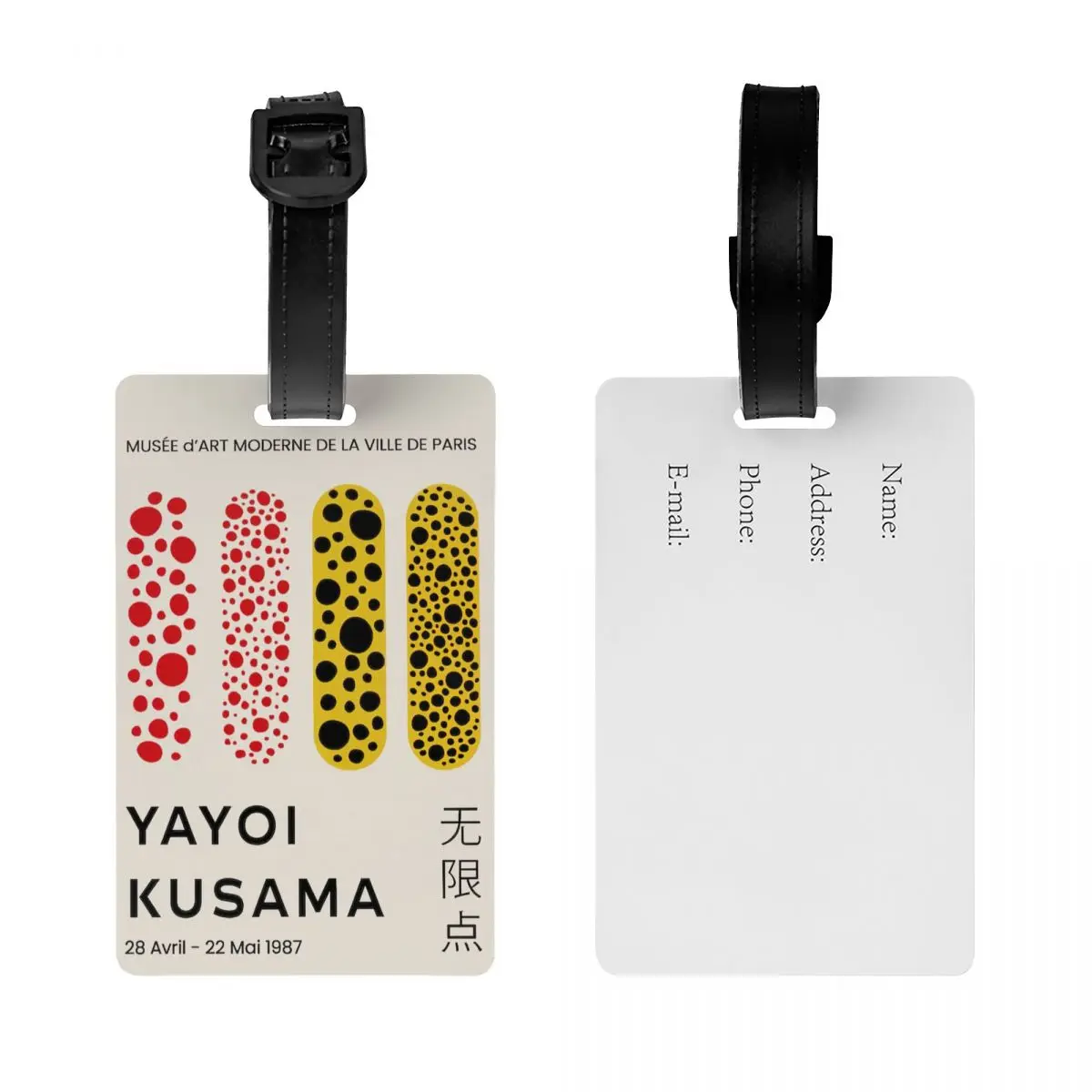 Custom Yayoi Kusama Abstract Art Luggage Tag With Name Card Privacy Cover ID Label for Travel Bag Suitcase