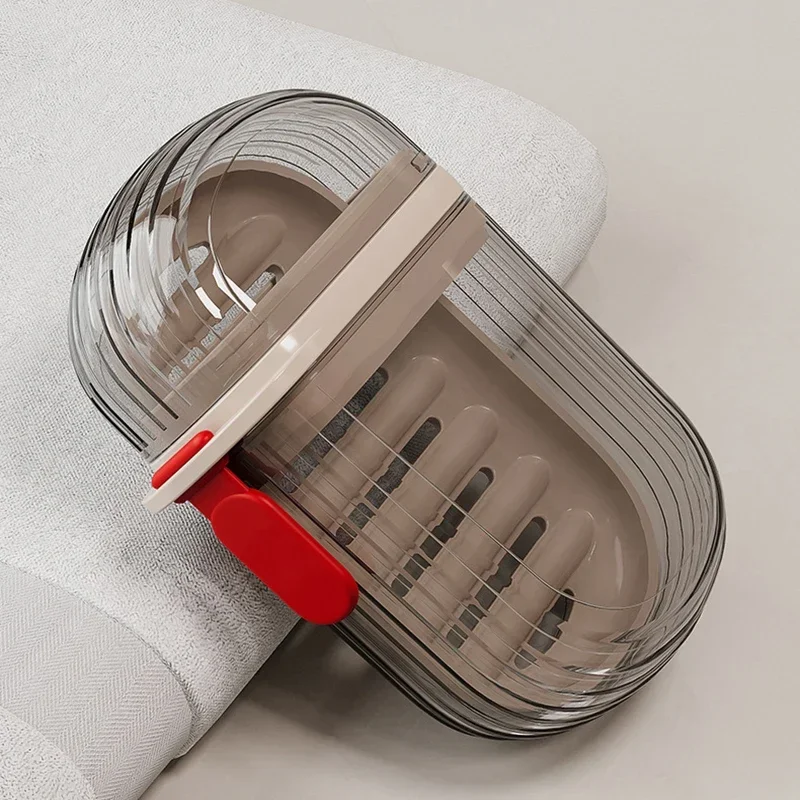 Portable travel soap box, double-layer sealed lid with drainage hole, waterproof for travel, bathroom, and outdoor use