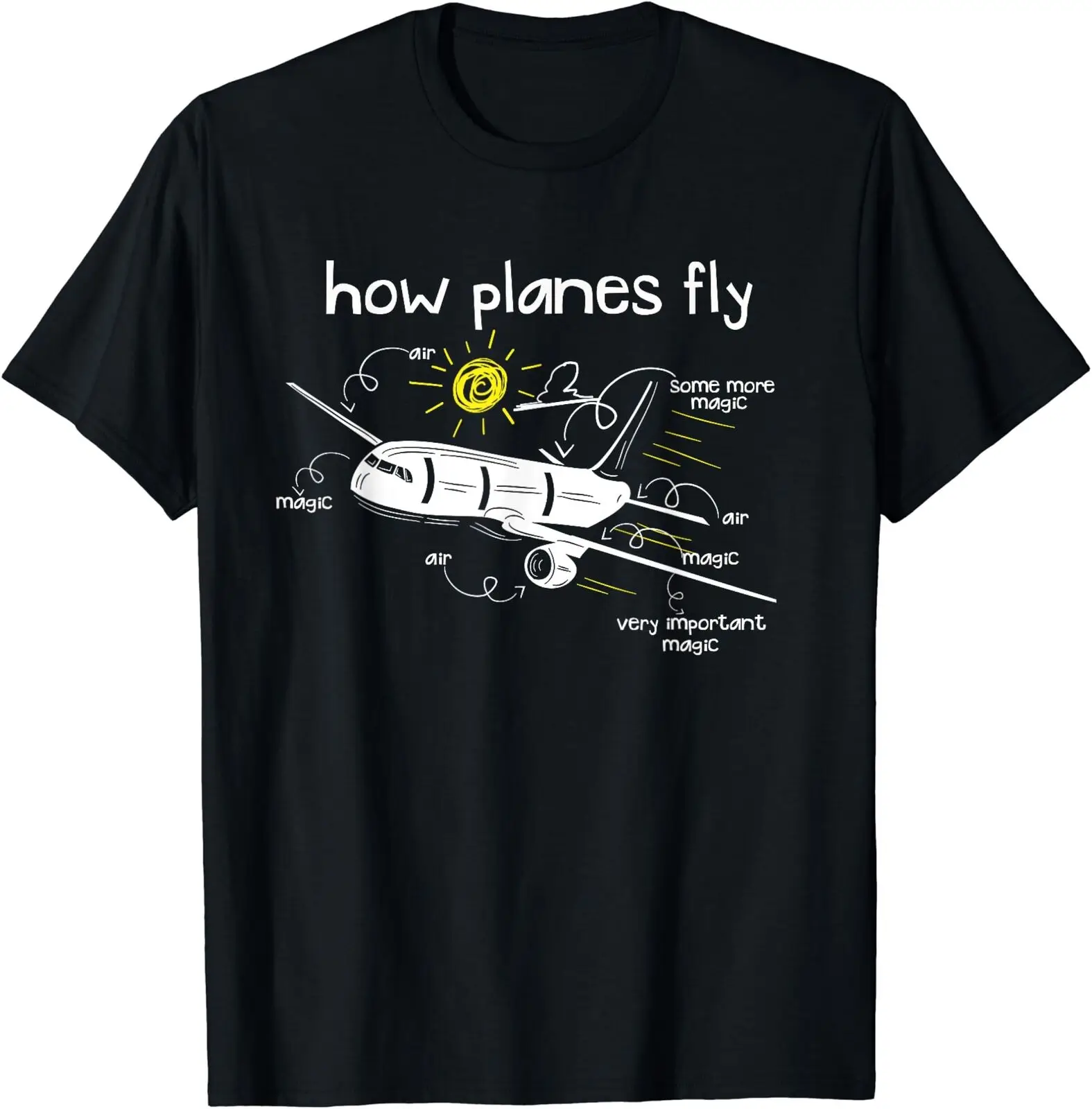 How Planes Fly Funny Aerospace Engineering Pilot T-shirt Size S-5XL