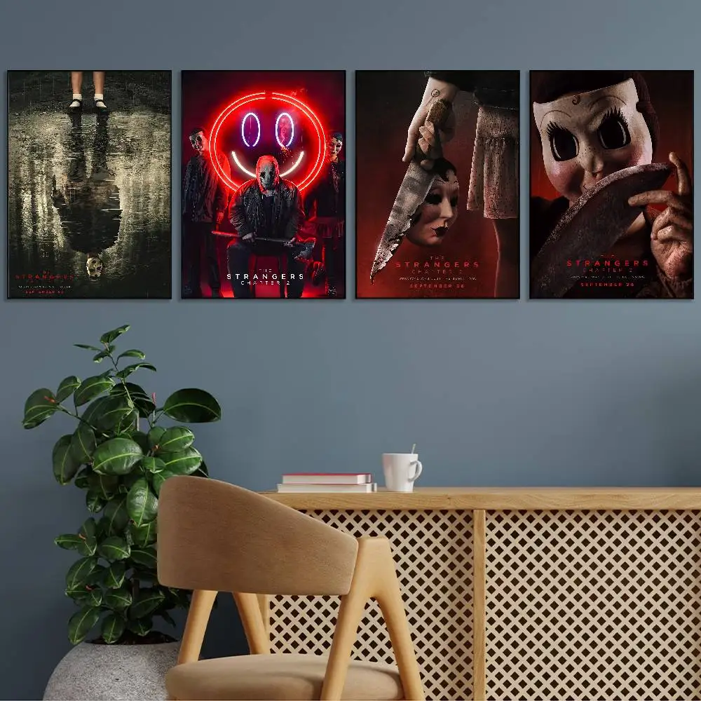 Horror Movie The Strangers Chapter 2 Poster Gallery Prints Self Adhesive Home Decor Decoration Wall Decals Living Room Sticker
