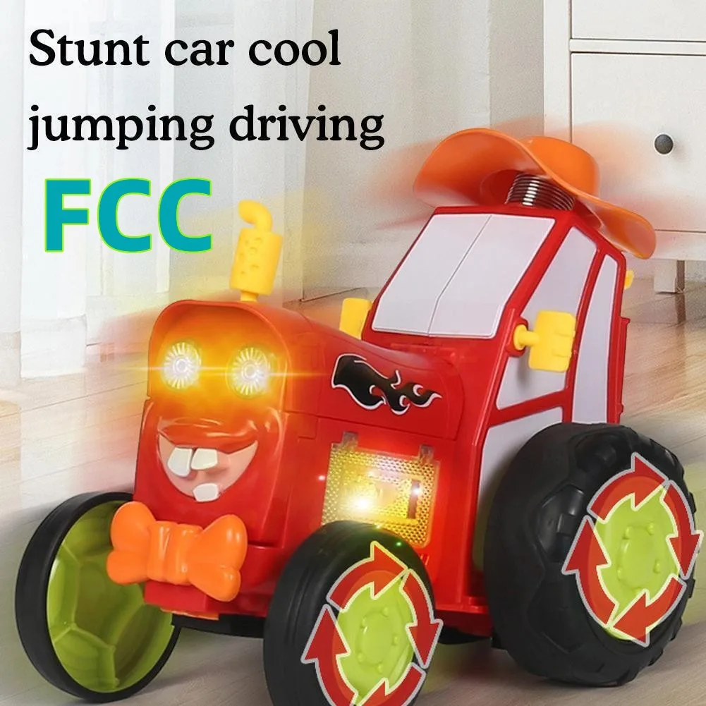 New Unique Dance Stunts Train Remote Control Car Lighting Music Swinging Flipping Charging Children'S Toy Car  Swinging Stunt