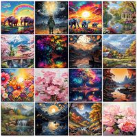 PhotoCustom Oil Paint By Numbers Landscapes Acrylic Drawing Canvas Painting By Numbers Scenery For Adults Home Decoration Gift